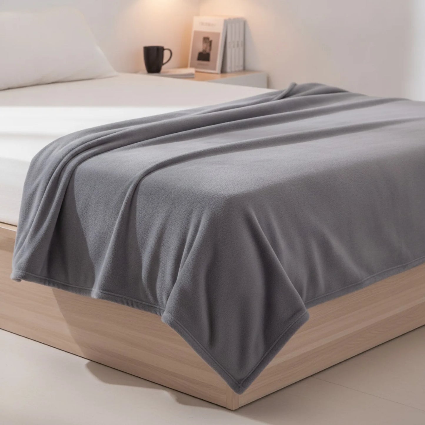 Couverture Peluche Douce et Chaude Gris