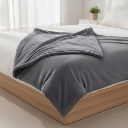 Couverture Peluche Douce et Chaude Gris