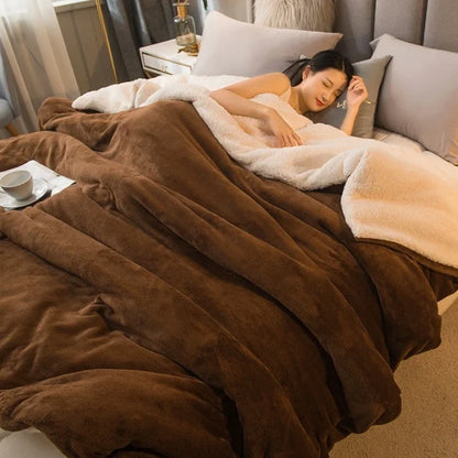 Couverture Laine Double Face Chaleur Hiver