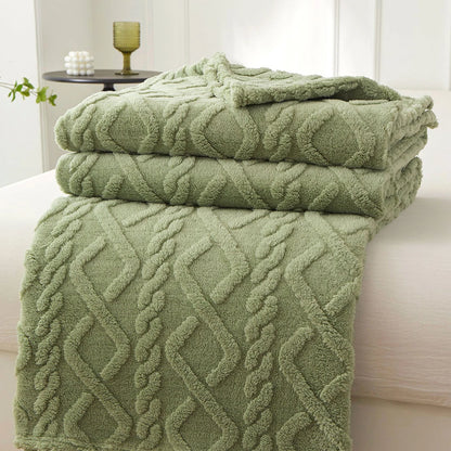 Couverture Sherpa Douceur Hivernale Verte
