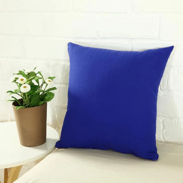 Housse de Coussin Bleu Royal Uni
