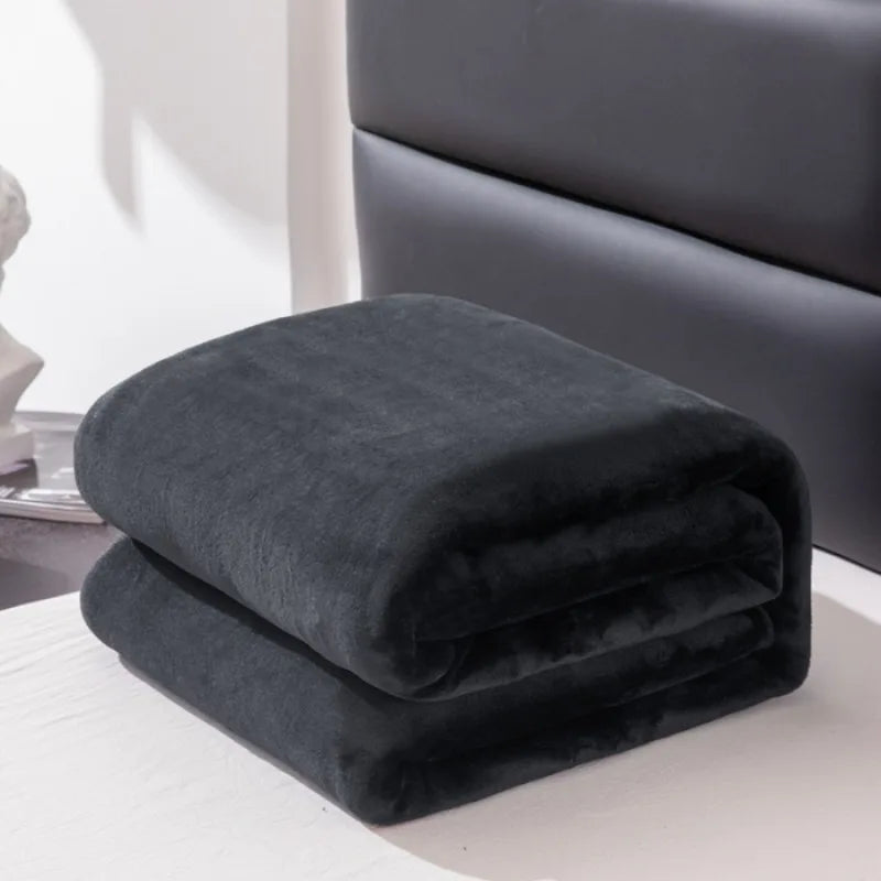 Couverture Peluche Farley Noire Douceur & Chaleur