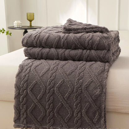 Couverture Sherpa Ultra-Douce Gris Foncé