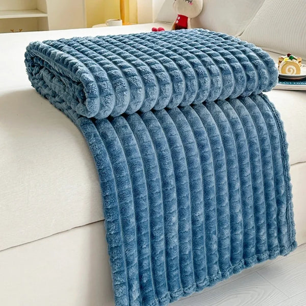 Plaid Imitation Fourrure Côtelé