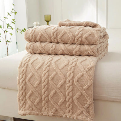 Couverture Sherpa Douce et Chaude Khaki