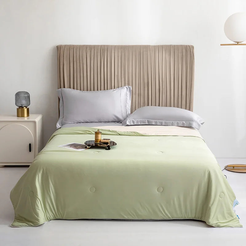 Couette d'Été Soie Glacée Vert Fruit Éclatant