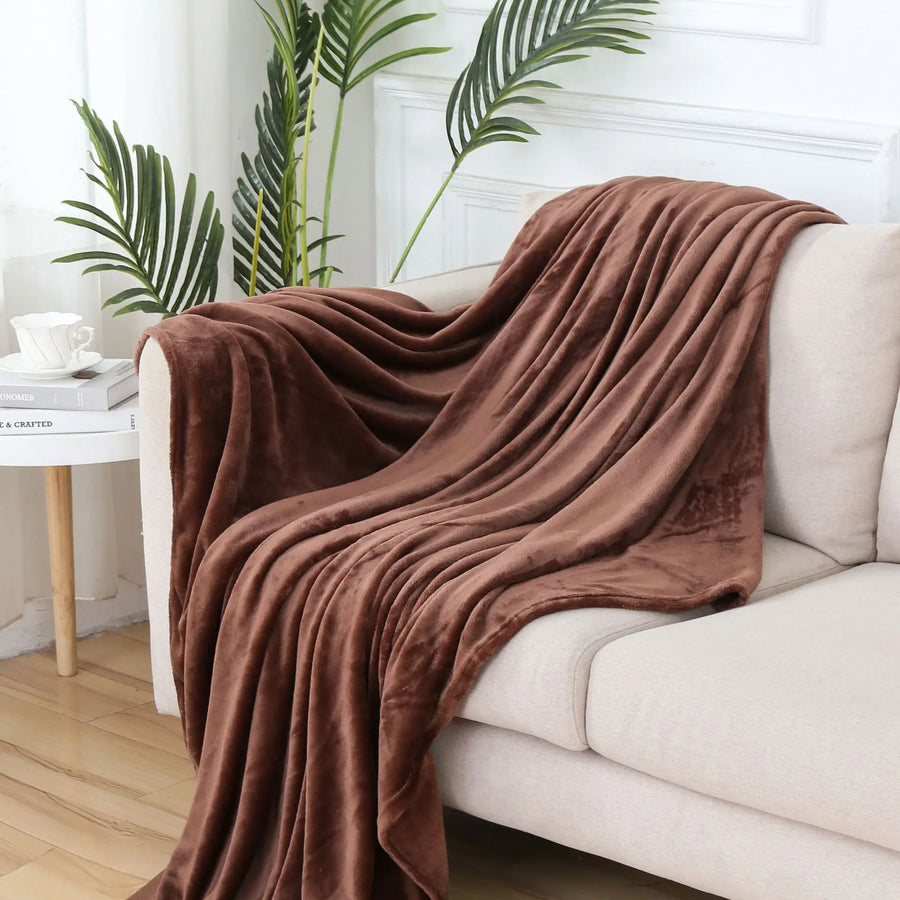 Plaid peluche chocolat