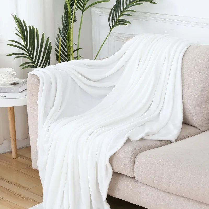 Plaid peluche blanc