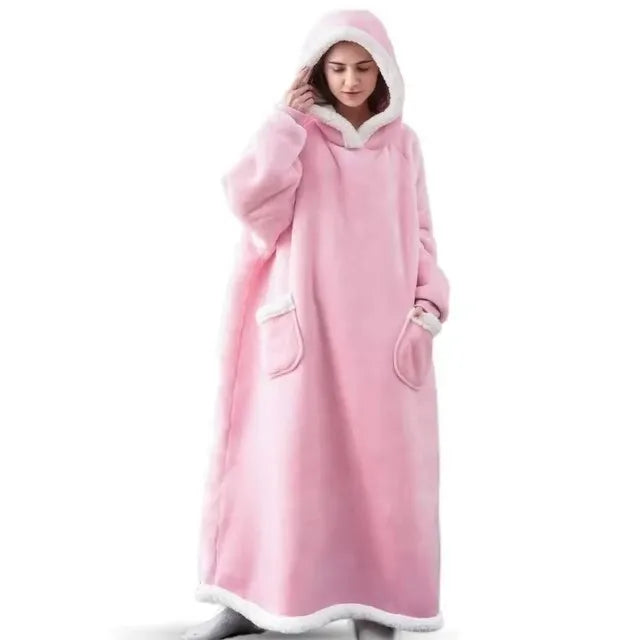 Couverture Pyjama Géante Flanelle Rose