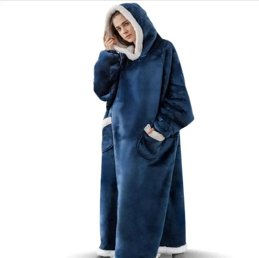 Couverture Pyjama Géante Flanelle Bleue