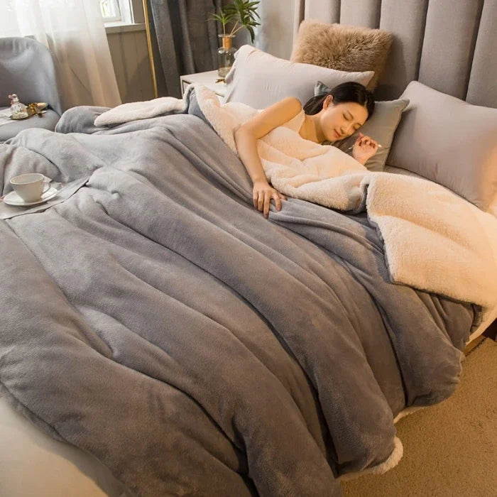Couverture Laine Double Face Douceur Hivernale