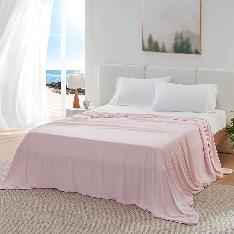 Couverture d'été Soie Glacée Rose 150x200cm