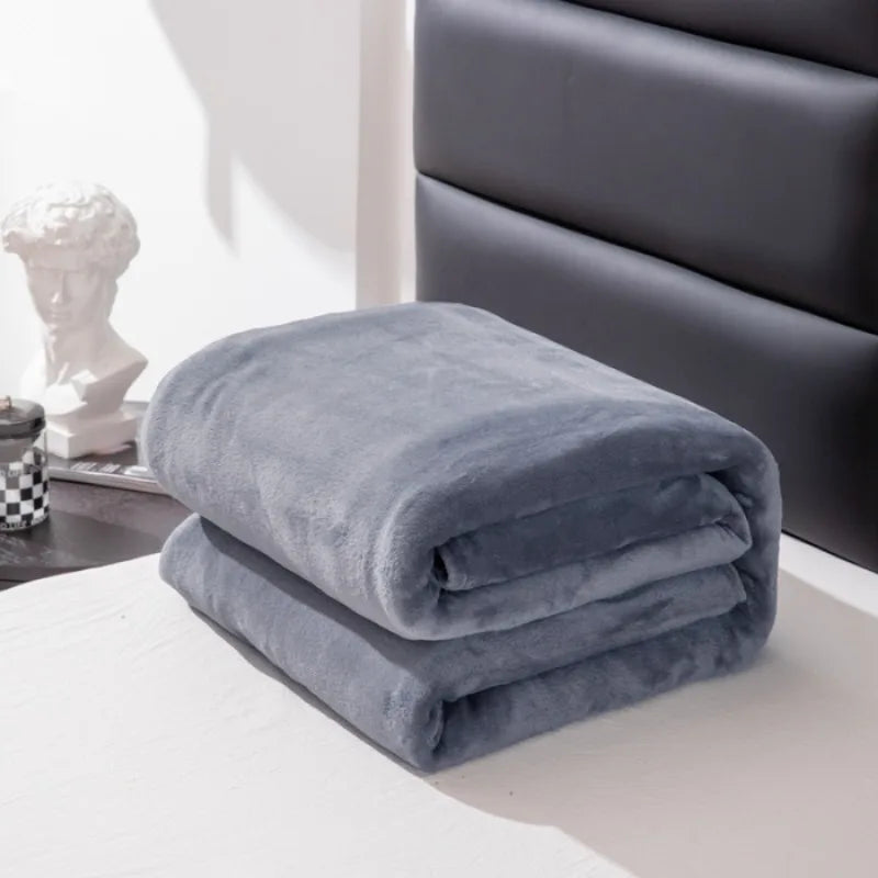 Couverture Peluche Douce et Chaude Gris