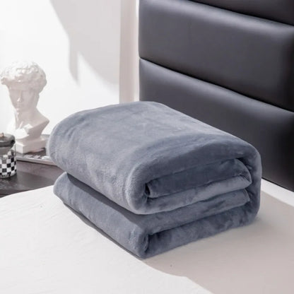Couverture Peluche Douce et Chaude Gris