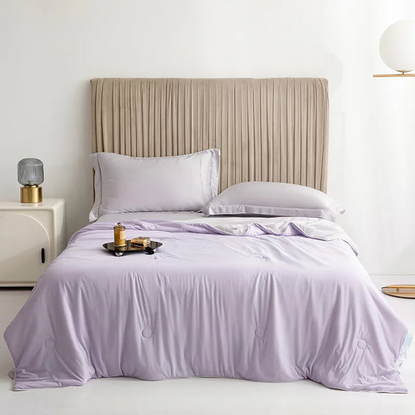 Couette d'été violette en soie glacée