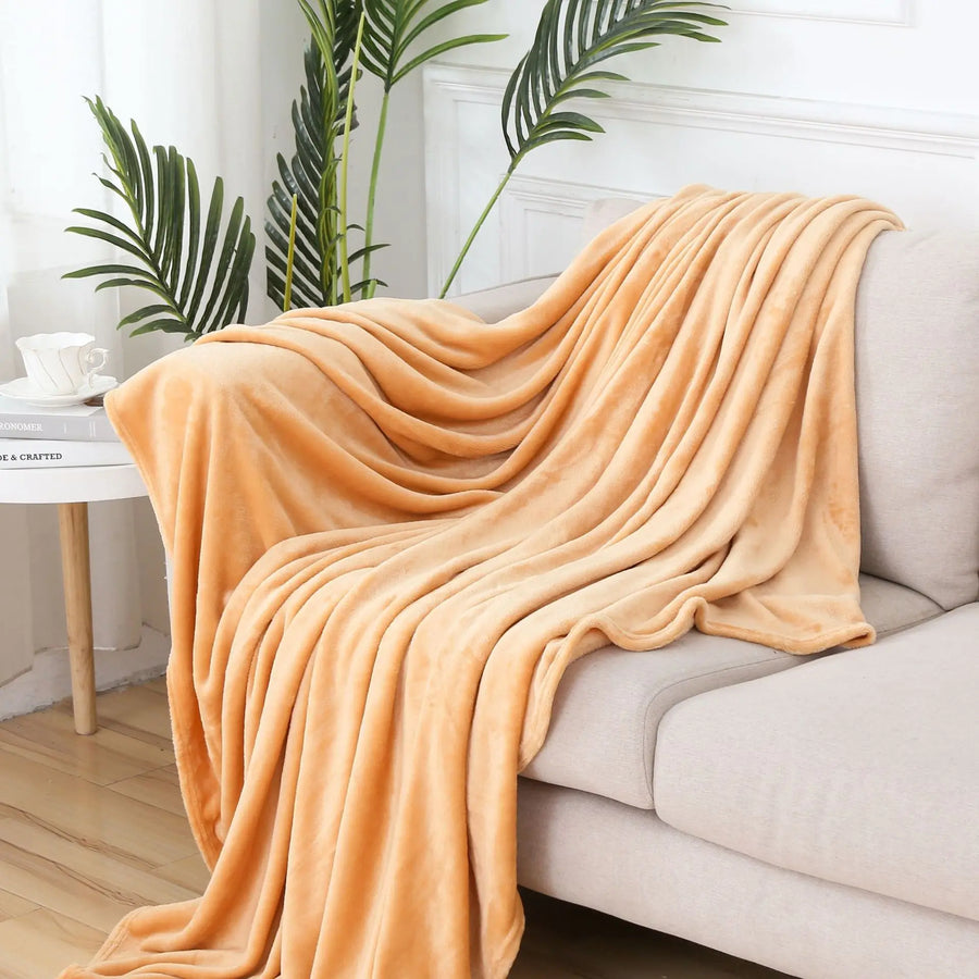 Plaid peluche camel