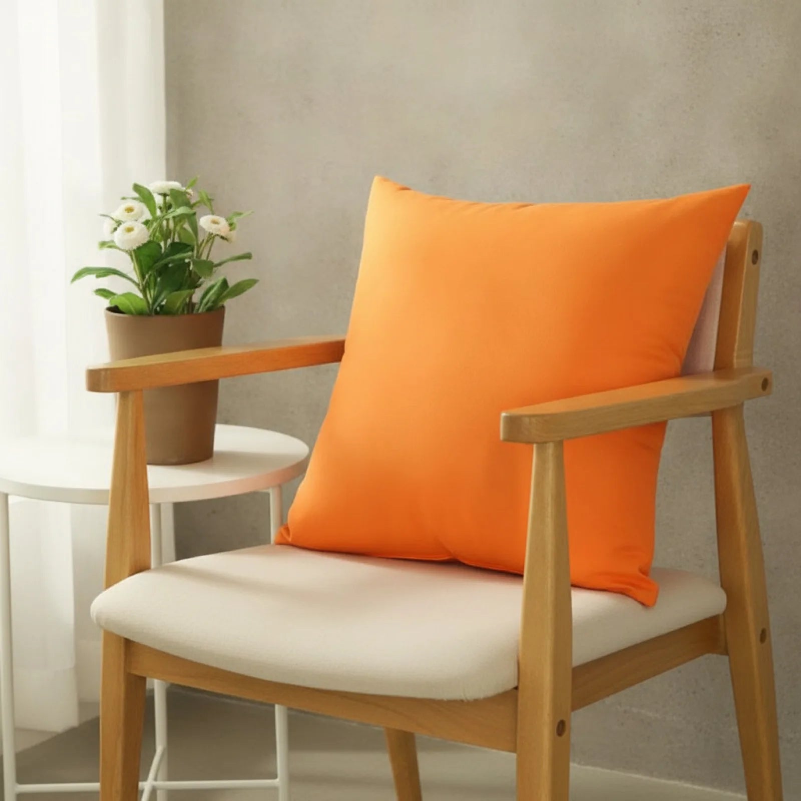 Housse de coussin orange vif unie
