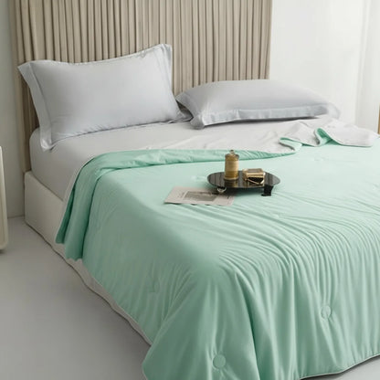 Couette d'été Soie Glacée Pure Aqua Green