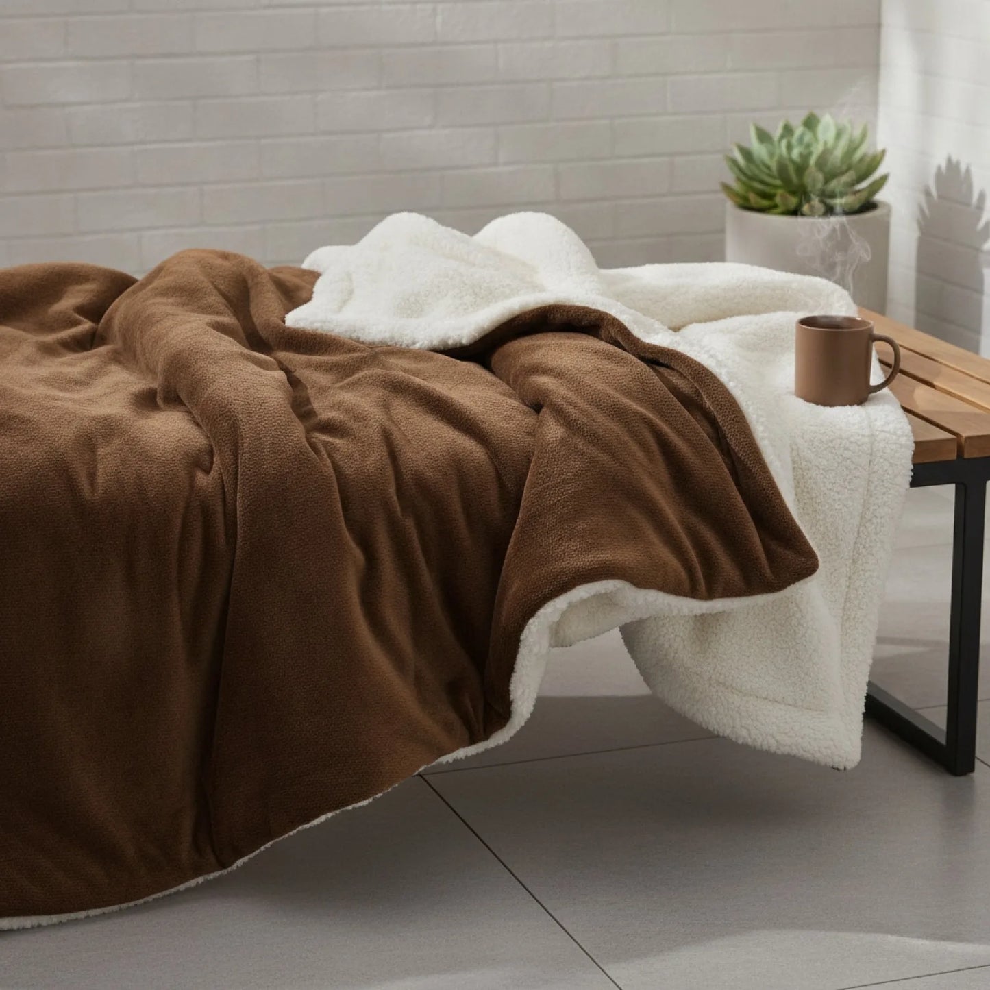 Couverture Laine Double Face Chaleur Hiver