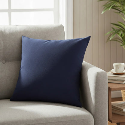 Housse Coussin Bleu Foncé Uni Élégant