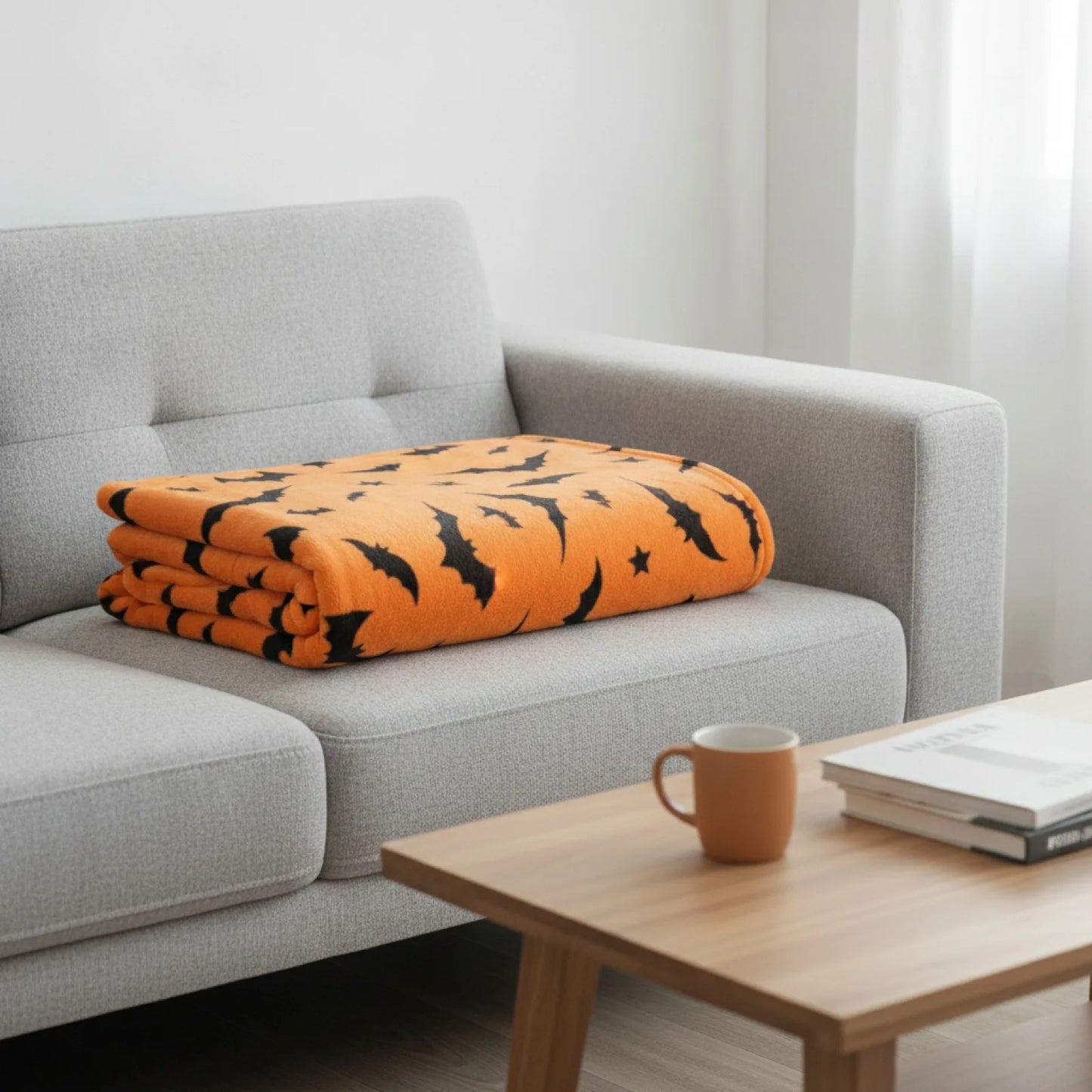 Couverture Flanelle Chauves-Souris Noires