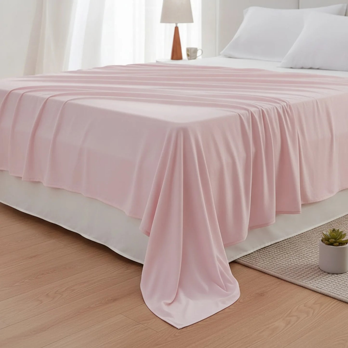 Couverture d'été Soie Glacée Rose 150x200cm