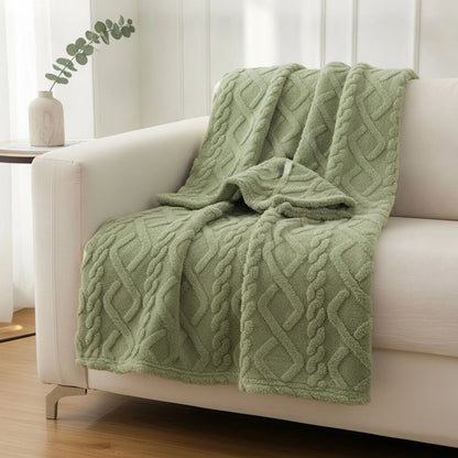 Couverture Sherpa Douceur Hivernale Verte