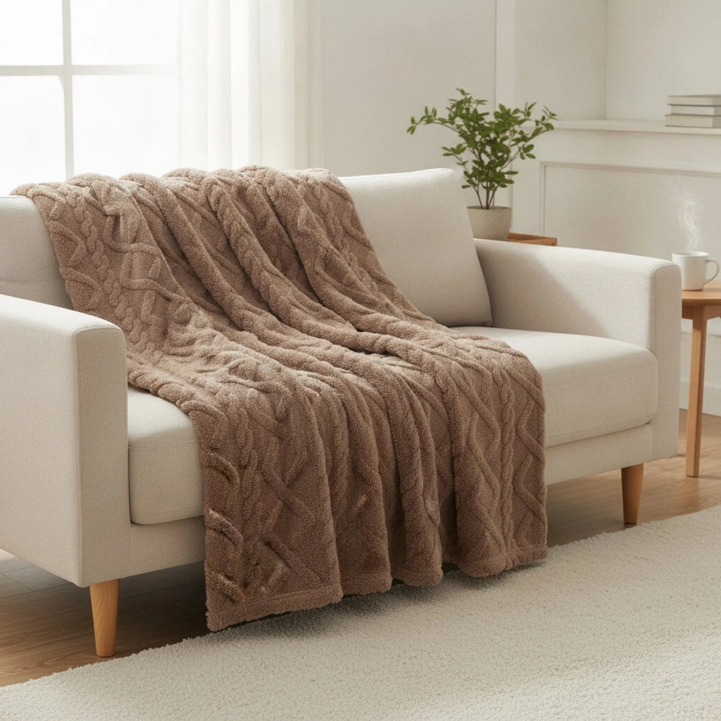 Couverture Sherpa Douce & Chaude - Coffee