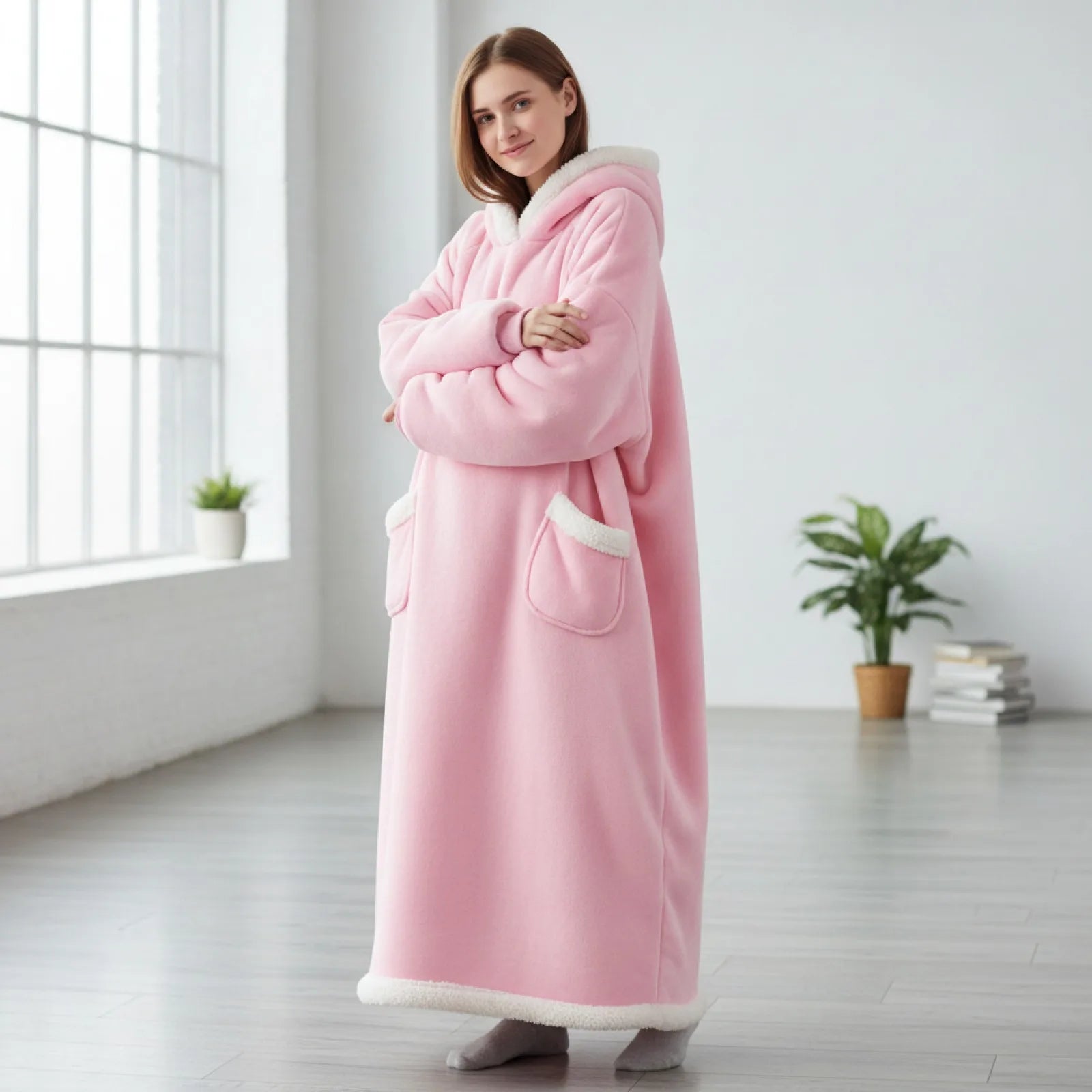 Couverture Pyjama Géante Flanelle Rose