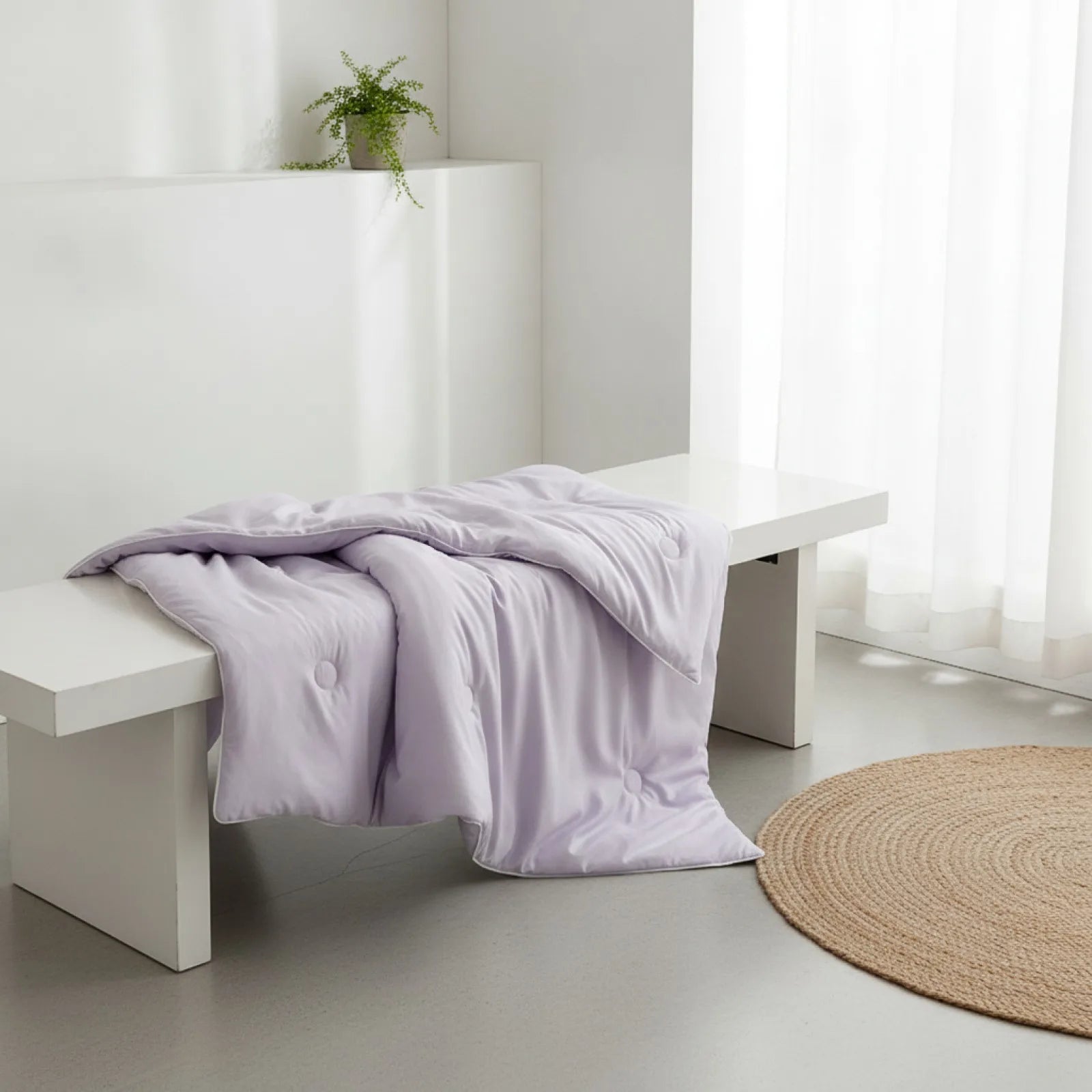 Couette d'été violette en soie glacée