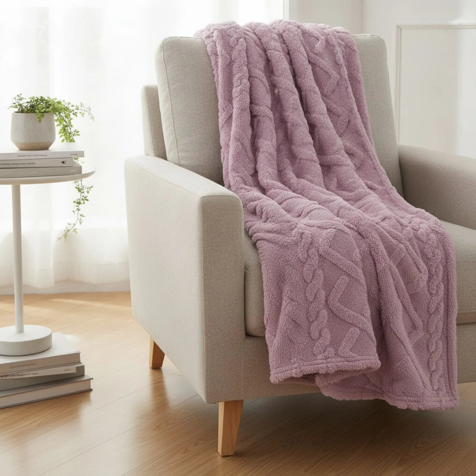Couverture Sherpa Douce et Chaude Violet