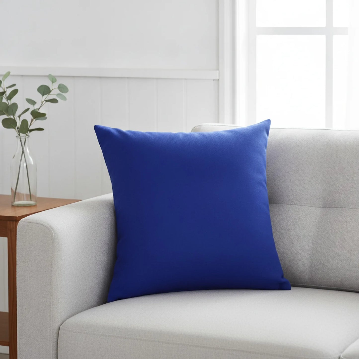 Housse de Coussin Bleu Royal Uni