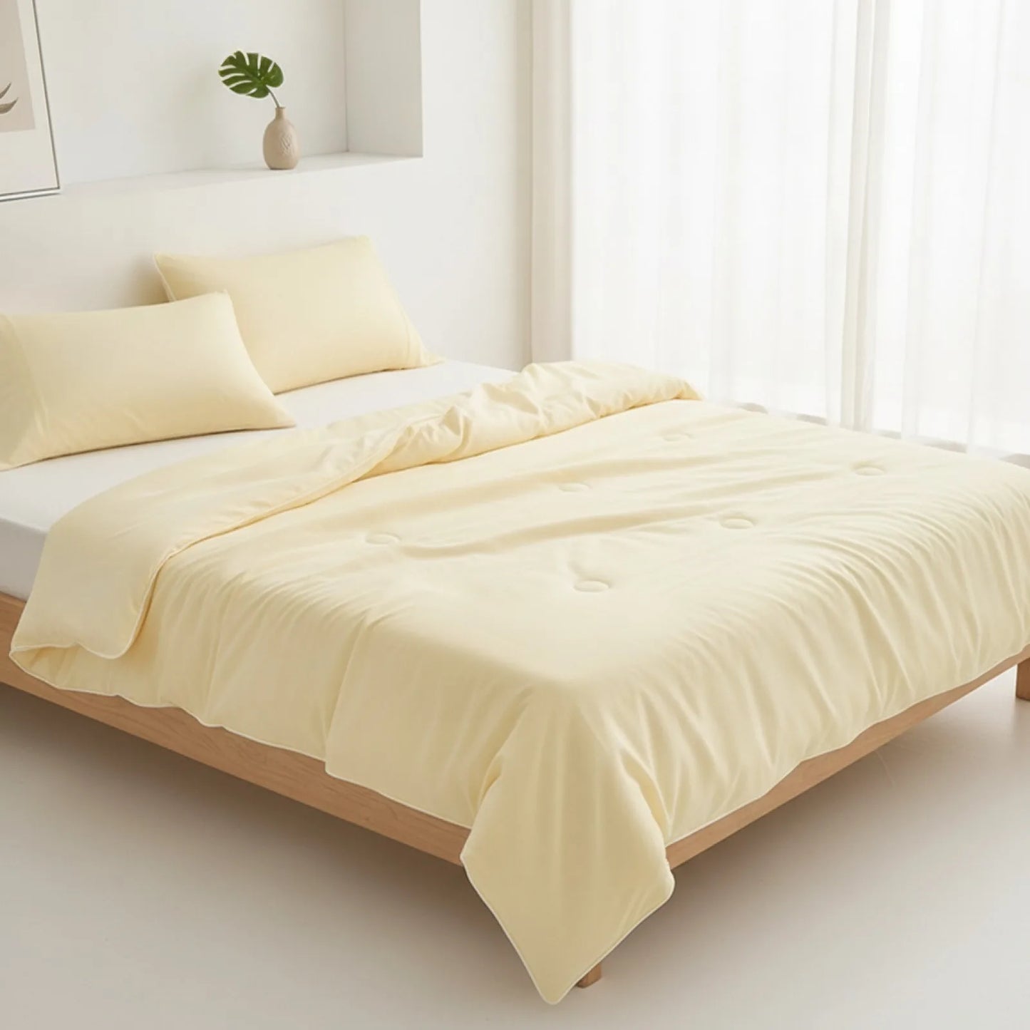 Couette d'été Soie Glacée Jaune Éclatant
