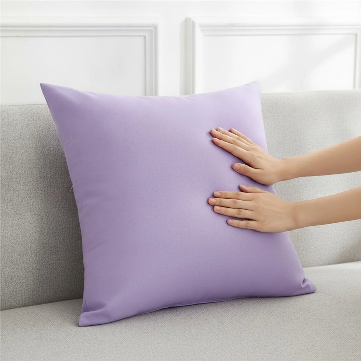Housse Coussin "Bonbon" Violet Clair Uni