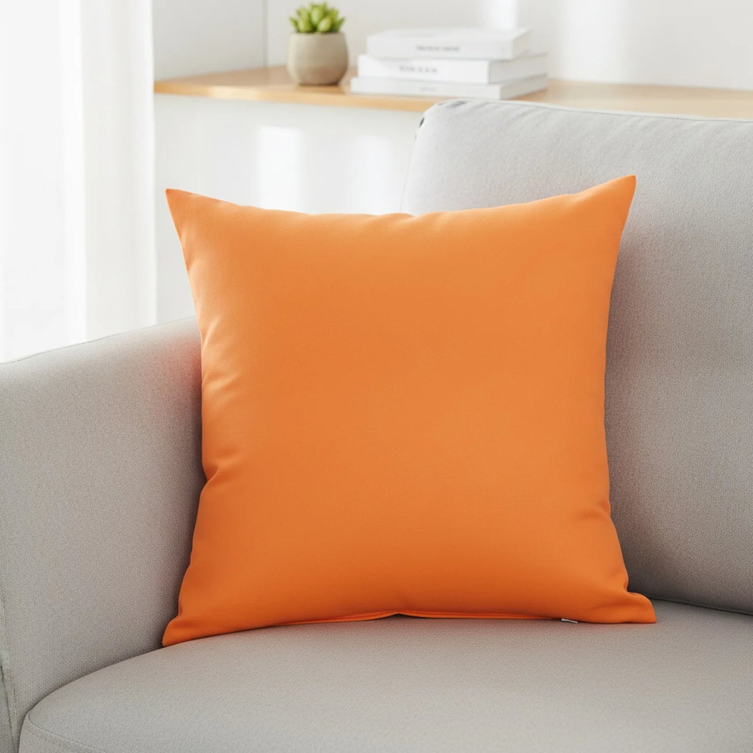 Housse de coussin orange vif unie