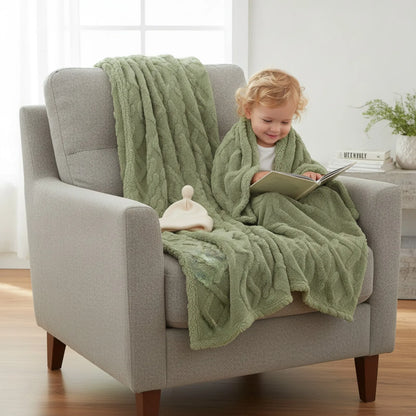 Couverture Sherpa Douceur Hivernale Verte