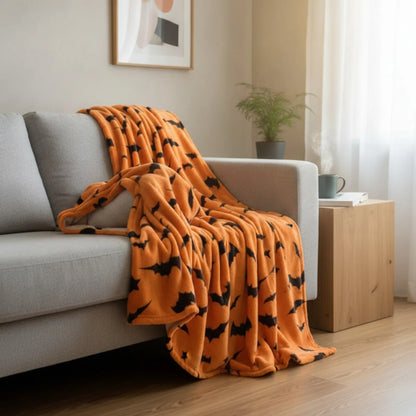 Couverture Flanelle Chauves-Souris Noires