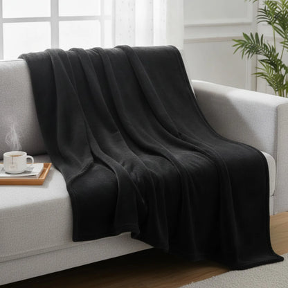 Couverture Peluche Farley Noire Douceur & Chaleur