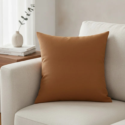 Housse de coussin café clair unie