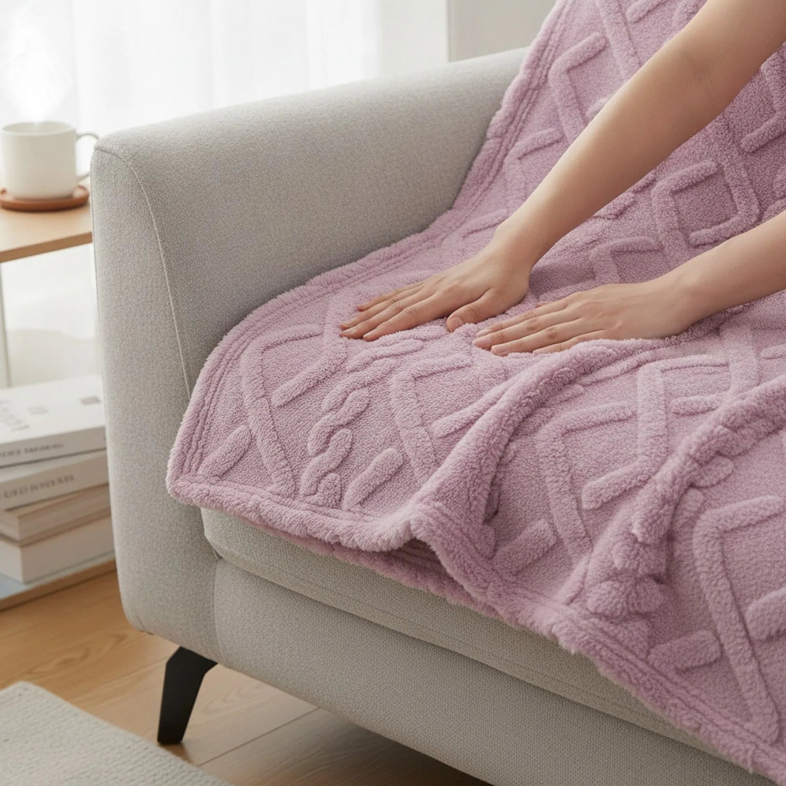 Couverture Sherpa Douce et Chaude Violet