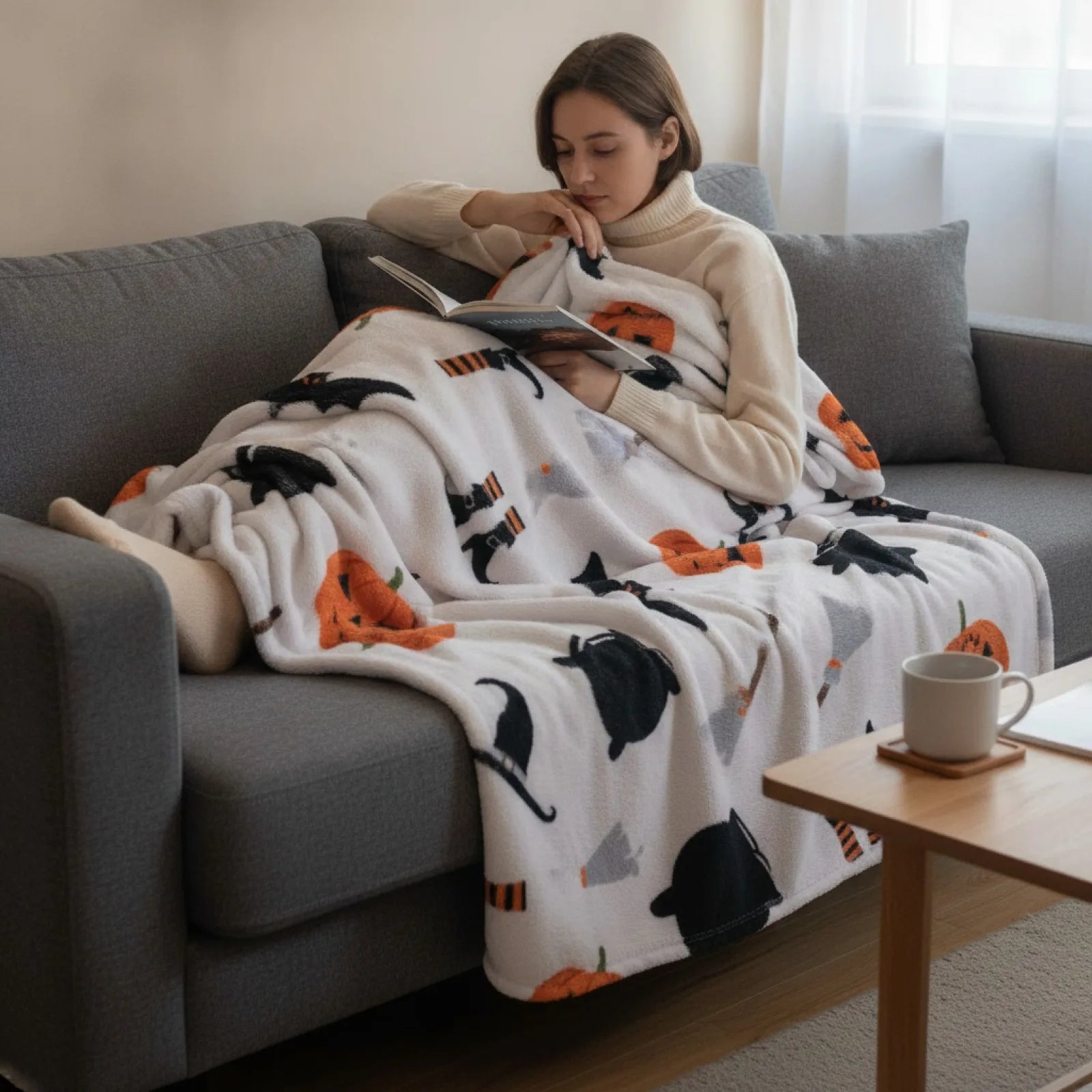 Couverture Flanelle Douce Imprimé Chauves-Souris