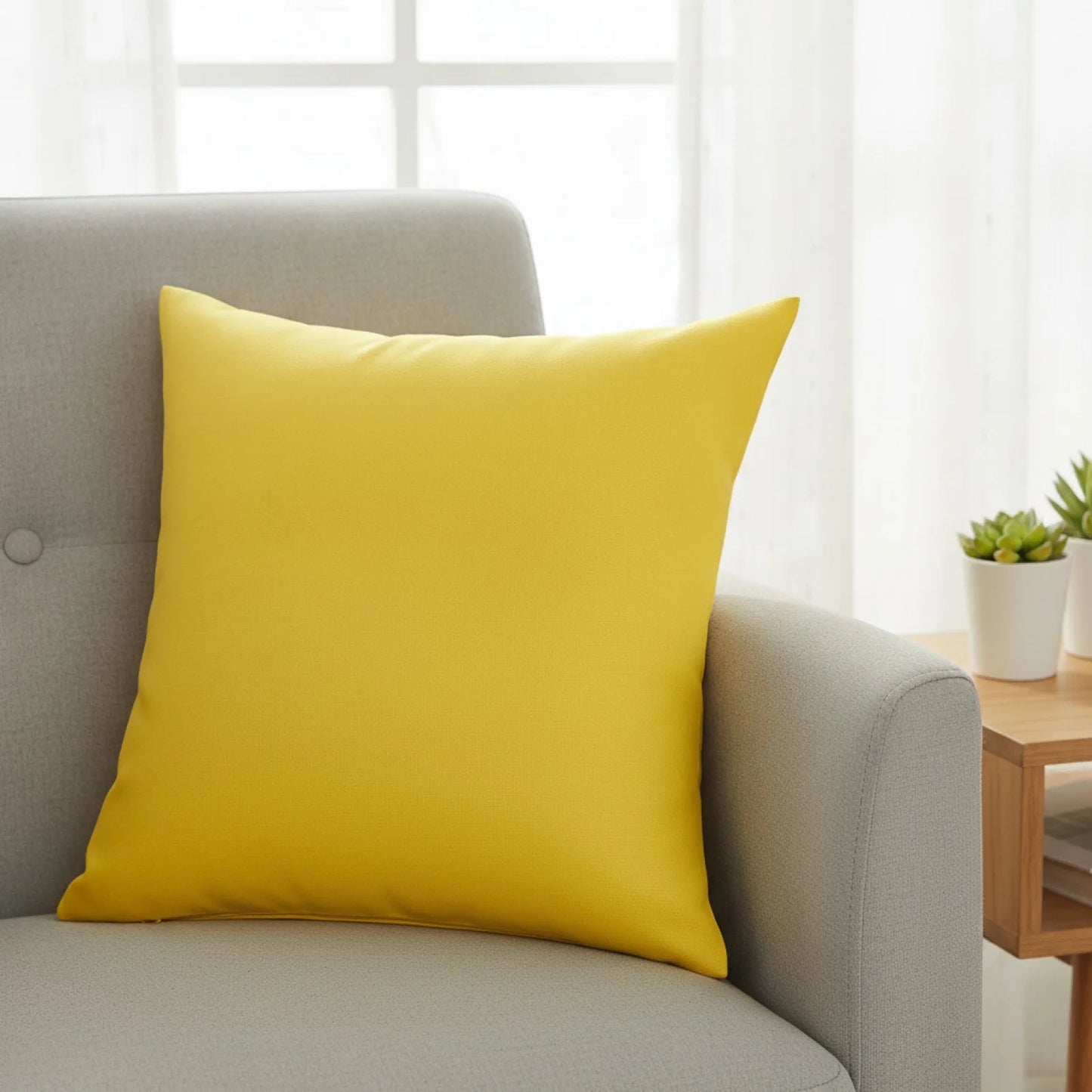 Housse Coussin Jaune Vif "Goose Yellow"