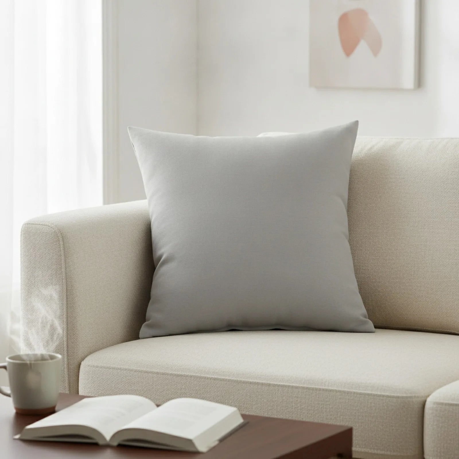 Housse de coussin "Couleur Bonbon" Gris Argenté