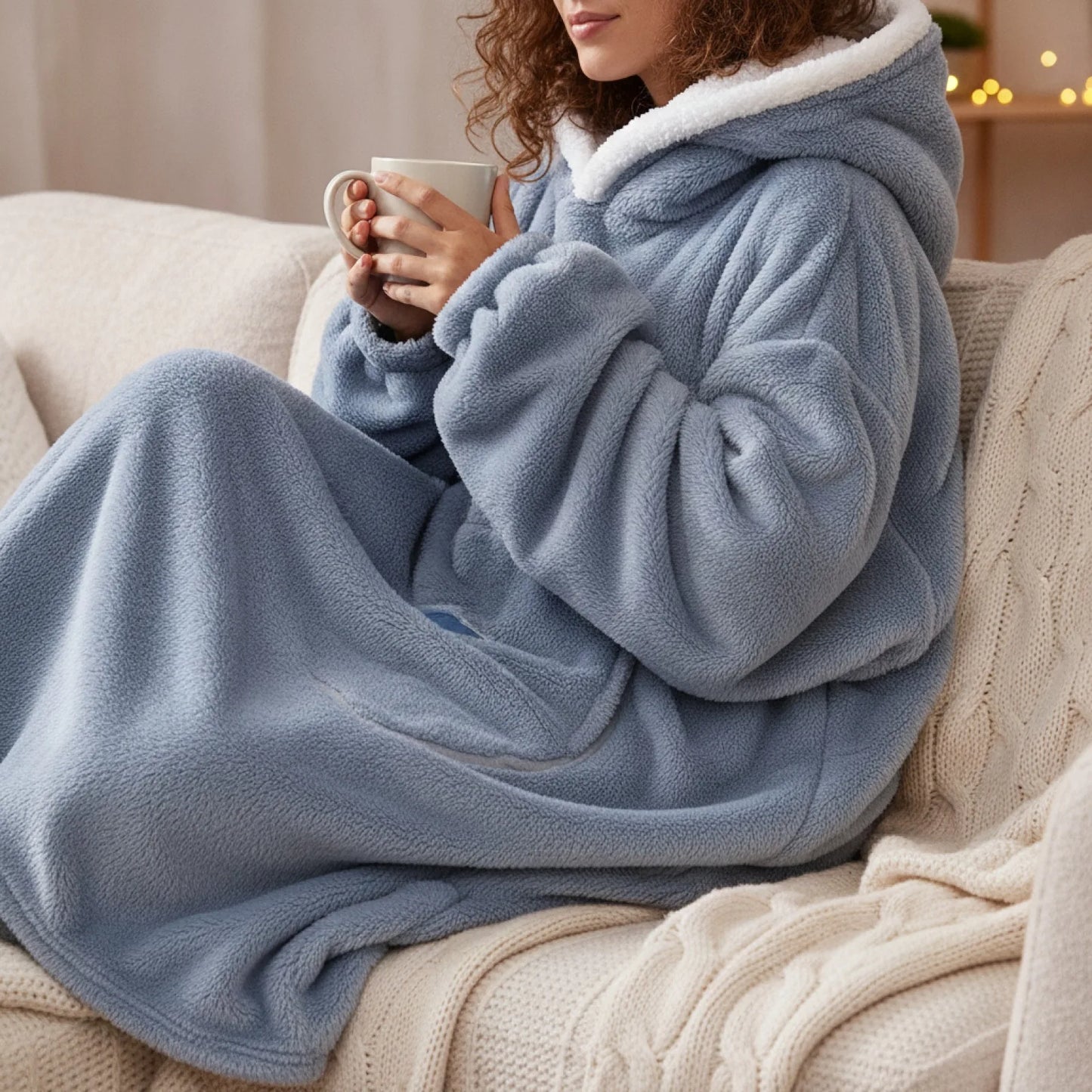 Couverture Sweat XXL Peluche Douce & Manches