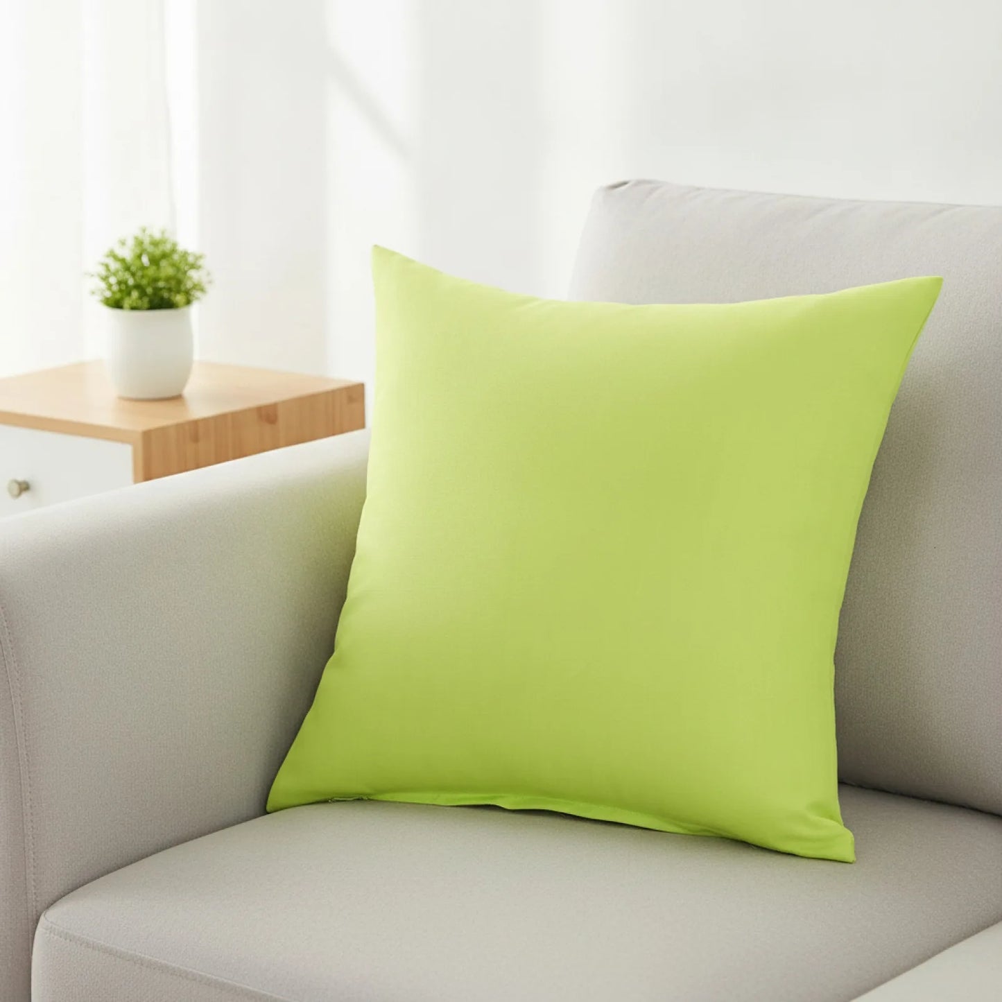 Housse Coussin Vert Herbe "Couleur Bonbon"