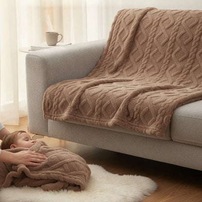 Couverture Sherpa Douce & Chaude - Coffee