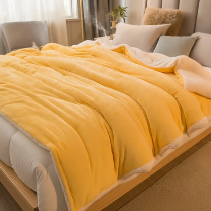 Couverture Laine Jaune Douillette - Chaleur Hivernale