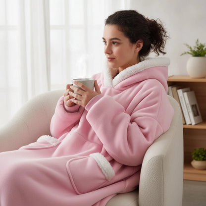 Couverture Pyjama Géante Flanelle Rose