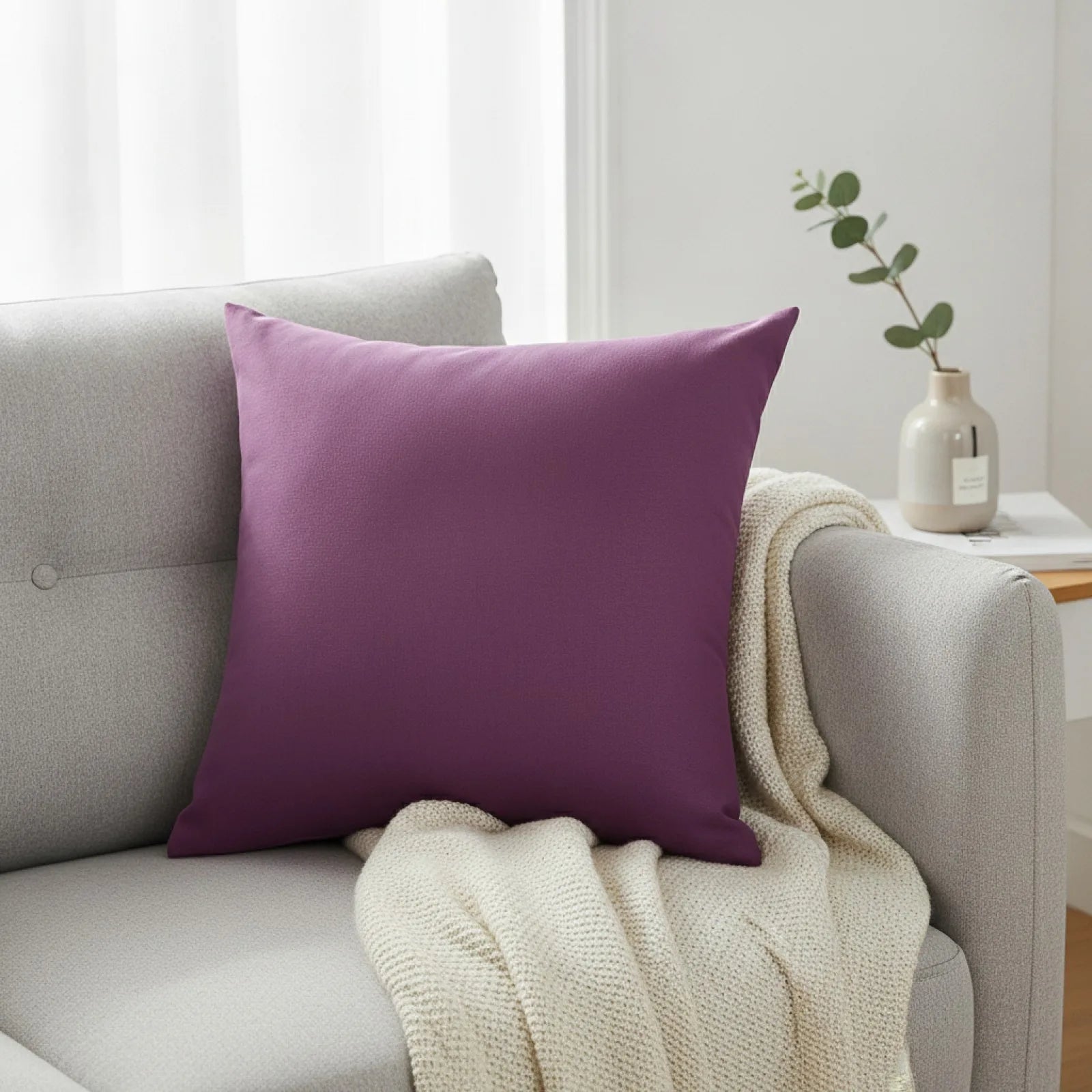 Housse Coussin Deep Purple Uni Déco Confort