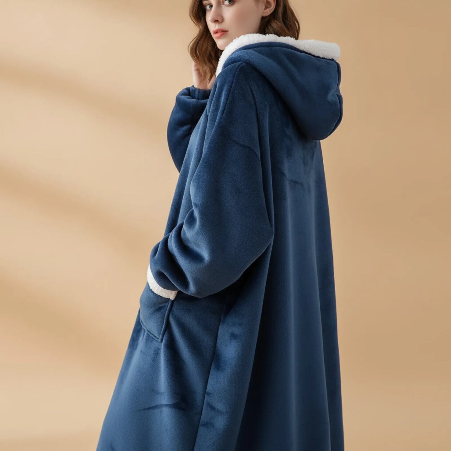 Couverture Pyjama Géante Flanelle Bleue